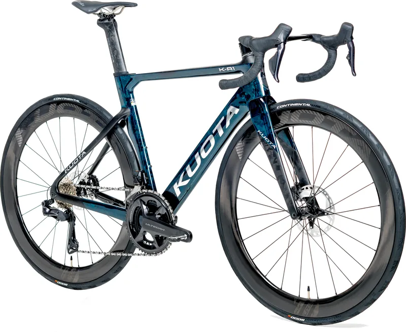 Kuota K-A1 aero-racefiets in petrolblauw